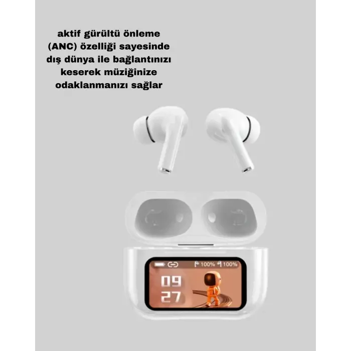 ANC Bluetooth Kulaklık – Dokunmatik, Powerbank Kutulu, Akıllı Sensörlü