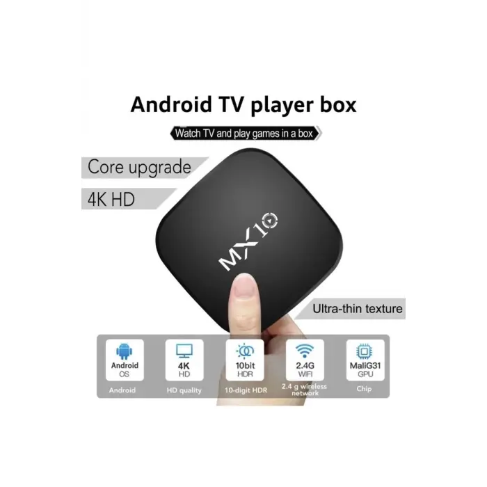 Android 13 İşletim Sistemli 4K Ultra HD TV Box, 4GB Hafıza, WiFi ve Ethernet Bağlantılı
