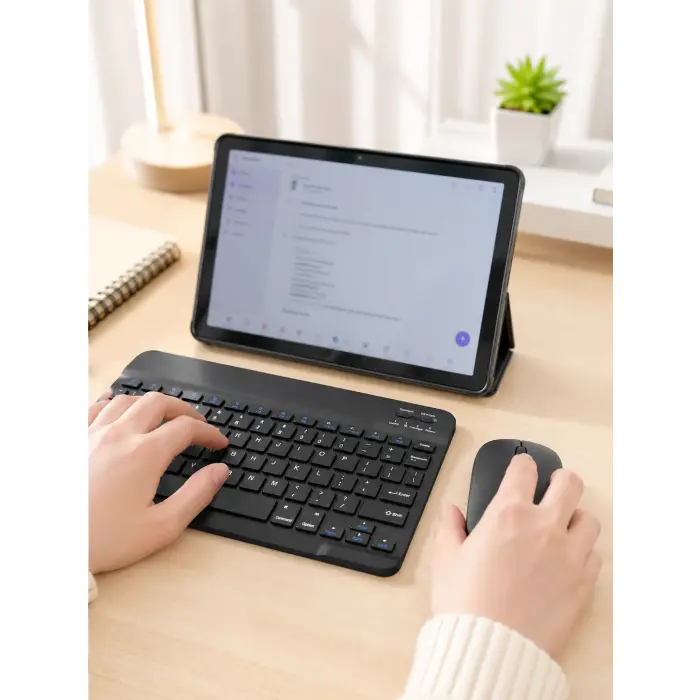 Android Tablet Bluetooth Klavye Mouse Seti SIM Kart Girişi Kablosuz Bağlantı ve Günlük Kullanıma Uygun