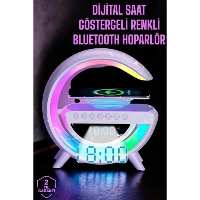 Android Uyumlu Akıllı Bluetooth Hoparlör Kablosuz Şarj Cihazı Standı