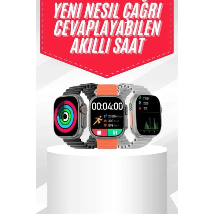 Android ve İOS Uyumlu Uyku ve Sağlık Takibi Yapabilen 3 Kordonlu Akıllı Saat