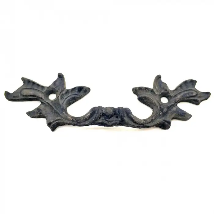 Antika Tarz Dekoratif Pirinç Çiçek Kapı Kulbu - 30x110 Mm, Oksit