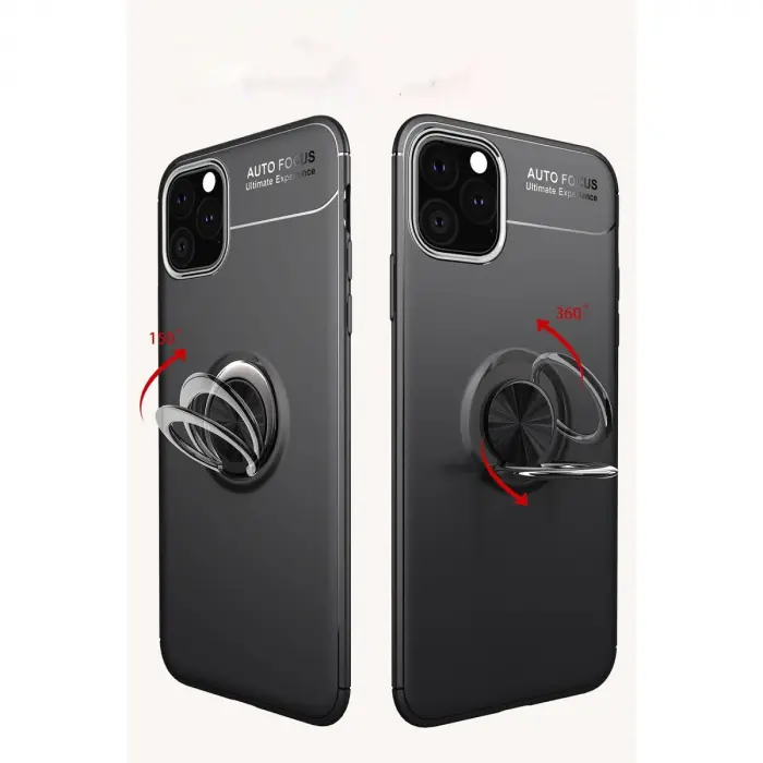 Apple İphone 11 Pro Kılıf Range Yüzüklü Silikon - Kırmızı