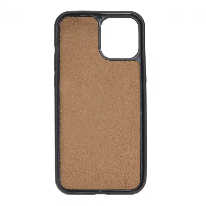 Apple iPhone 12 Pro Max Uyumlu Deri Arka Kapak RST2EF Taba