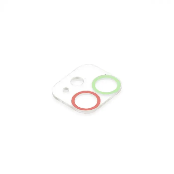Apple İphone 12 Renkli Kamera Lens Koruma Cam - Yeşil-pembe
