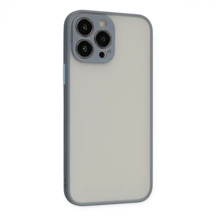 Apple İphone 13 Pro Max Kılıf Montreal Silikon Kapak - Gri