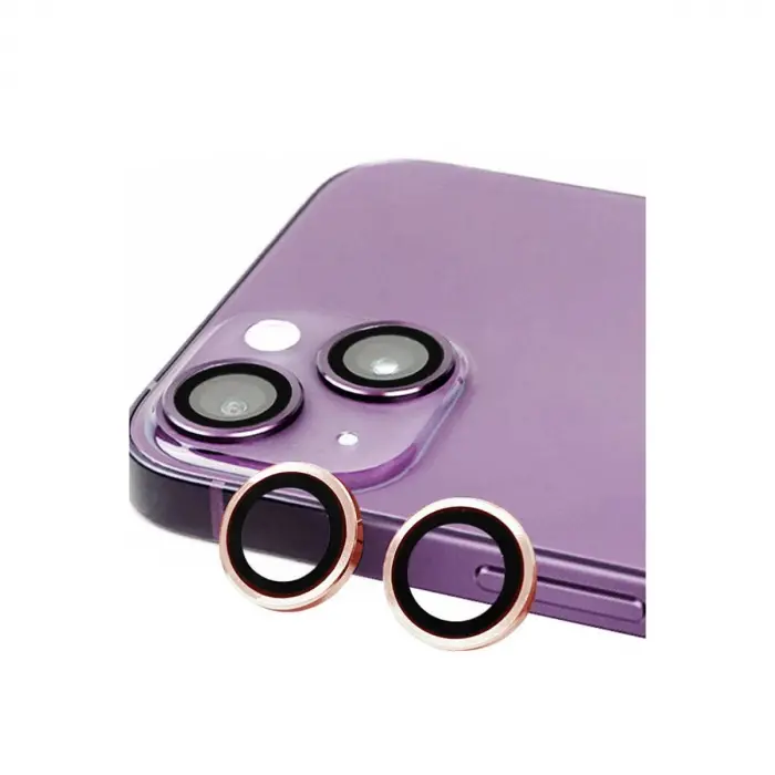 Apple İphone 15 Plus Raze Metal Kamera Lens - Pembe