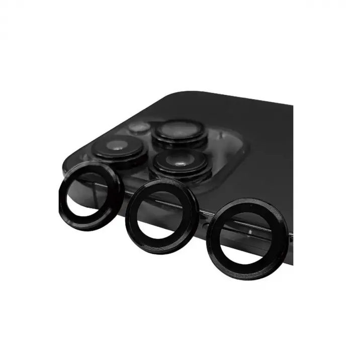 Apple İphone 15 Pro Max Raze Metal Kamera Lens - Siyah