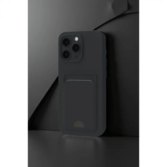 Apple İphone 16 Pro Kılıf Kelvin Kartvizitli Silikon - Koyu Yeşil