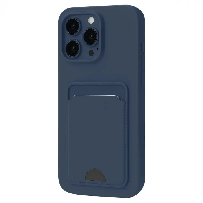 Apple İphone 16 Pro Kılıf Kelvin Kartvizitli Silikon - Lacivert