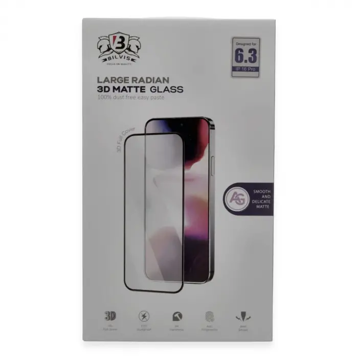 Apple İphone 16 Pro Max Bilvis 3d Mat Cam Ekran Koruyucu