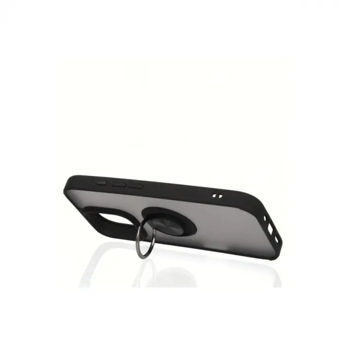 Apple İphone 16 Pro Max Kılıf Montreal Yüzüklü Silikon Kapak - Siyah