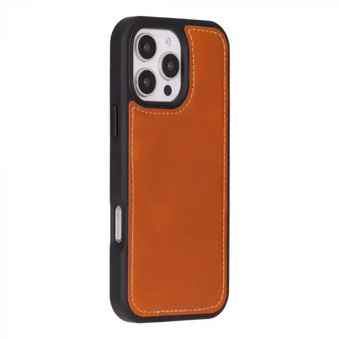 Apple iPhone 16 Pro uyumlu, Hakiki Deri, El Yapımı, Cüzdanlı Kılıf, Leopar