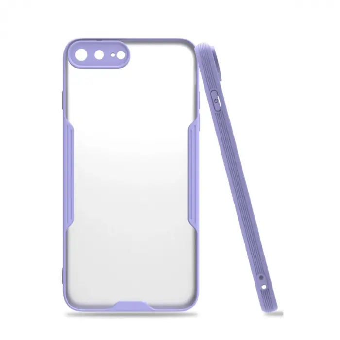 Apple İphone 7 Plus Kılıf Platin Silikon - Lila