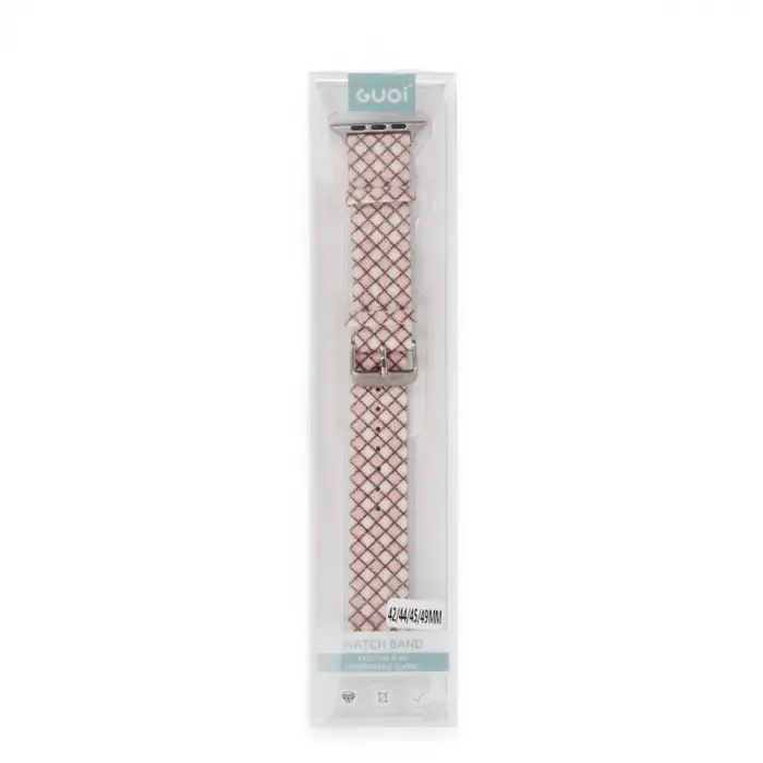 Apple Watch 38mm Karo Motif Kordon (saat Değildir) - Pembe