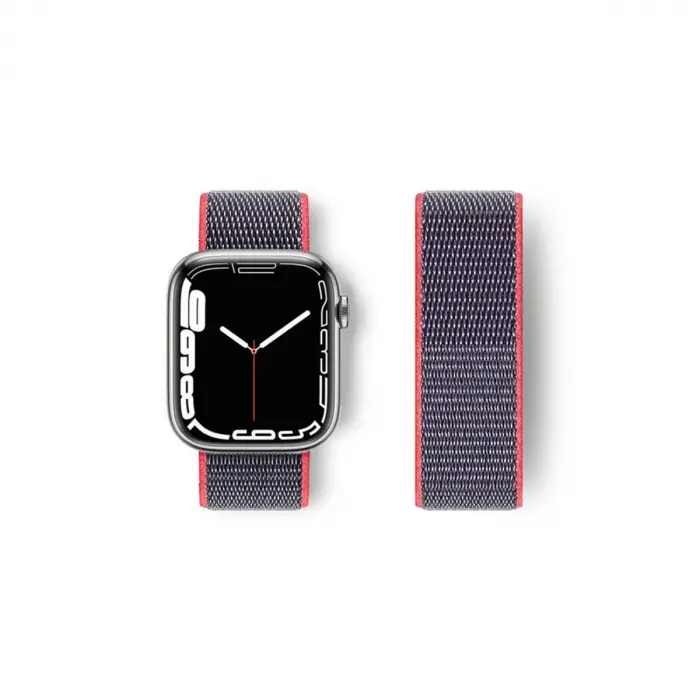 Apple Watch 42mm Hasırlı Cırtcırtlı Kordon - Pembe