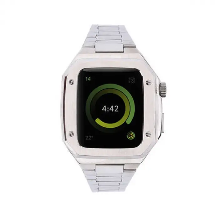 Apple Watch 45mm Metal Petek Kasalı Kordon - Gümüş