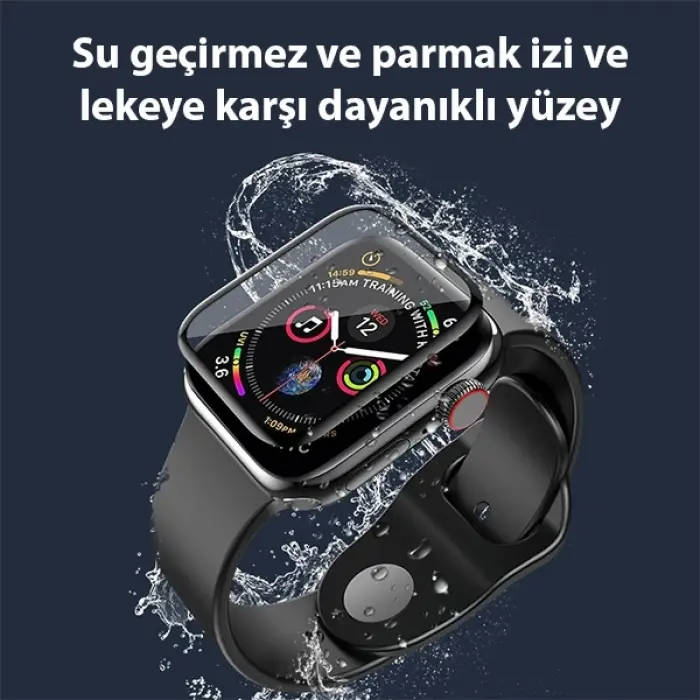 Apple Watch 7-8 41mm 3D PMMA Kavisli Full Cam Ekran Koruyucu PET-(5775)