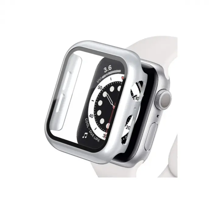 Apple Watch Ultra 49mm Camlı Kasa Ekran Koruyucu - Gümüş
