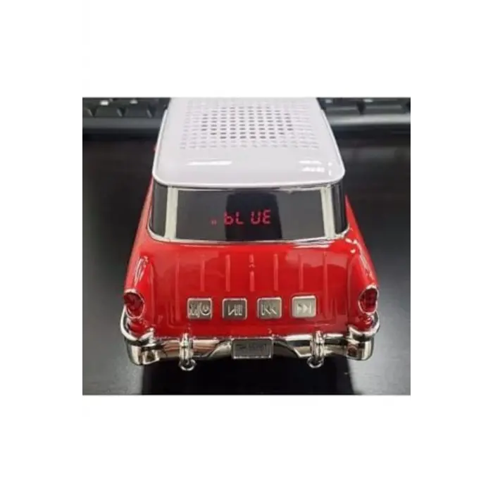 Araba şekilli şeffaf bluetooth hoparlör TF USB FM destekli 2 saat dinleme süresi