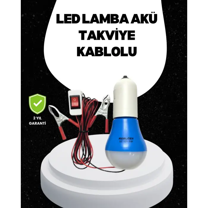 Araç Akü Bağlantılı 12V LED Ampul Pratik Işık Çözümü