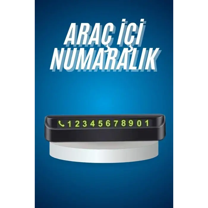 Araç İçi Numaratör Numaralık Oto Cam Kartı Fosforlu Numaratör