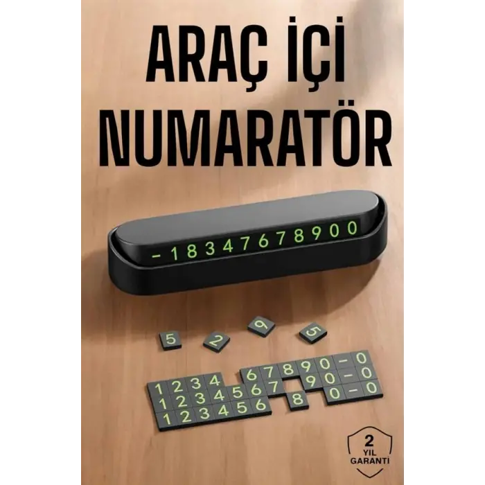 Araç İçi Numaratör Numaralık Torpido Üstü Açılır Kapanır Telefon Numarası Bırakma