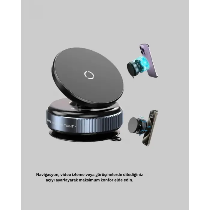 Araç İçi Telefon Tutucu Güçlü Manyetik Vakumlu Model