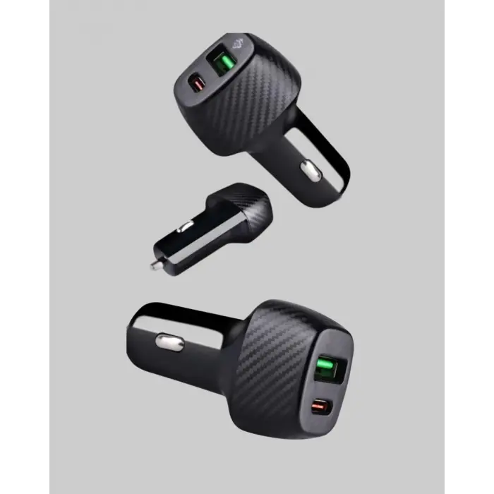 Araç Tipi Hızlı Şarj Adaptörü Type-C PD USB Çift Port Kompakt