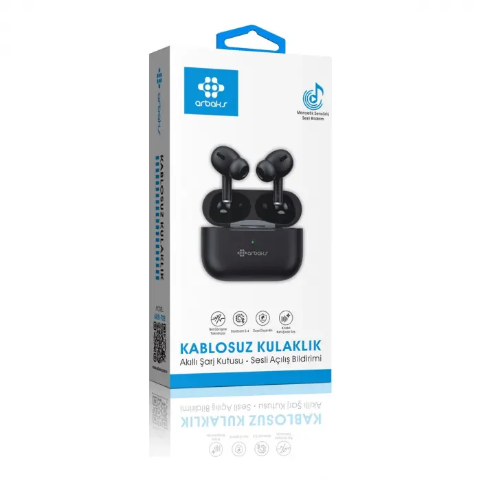 Arbaks ARB-709 Siyah Bluetooth 5.4 Manyetik Sensörlü TWS Kablosuz Kulaklık
