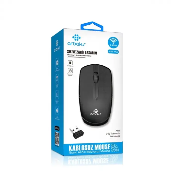 Arbaks ARB-M02 2.4GHz Nano Alıcılı Kablosuz Mouse