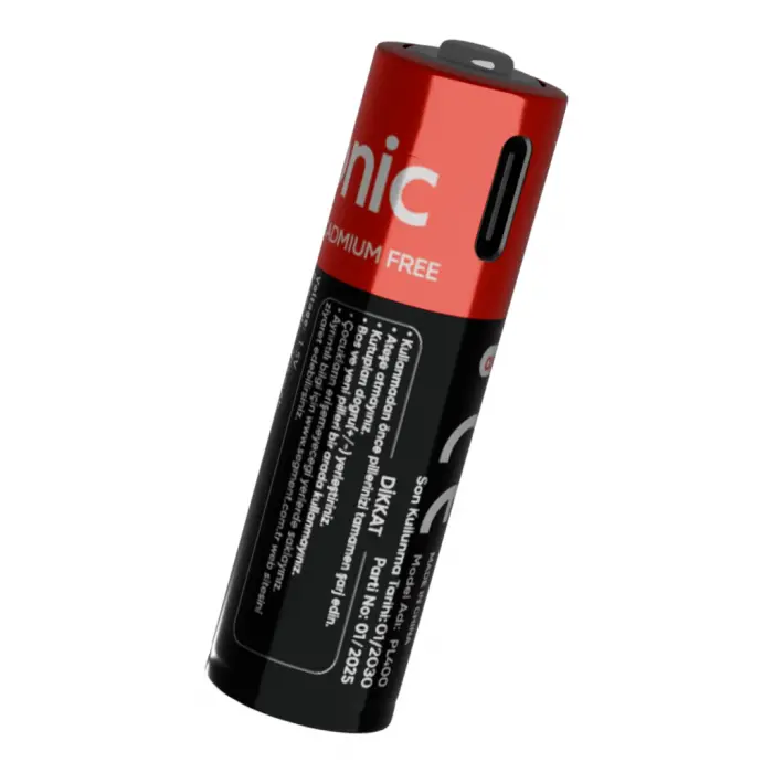 ASONIC PL400 AAA Şarjlı Pil 1.5Volt 400mAh/750mwh Type-C ile Kolay Şarj  2 li Paket (USB To Type-C Kablo Hediye)(1923)