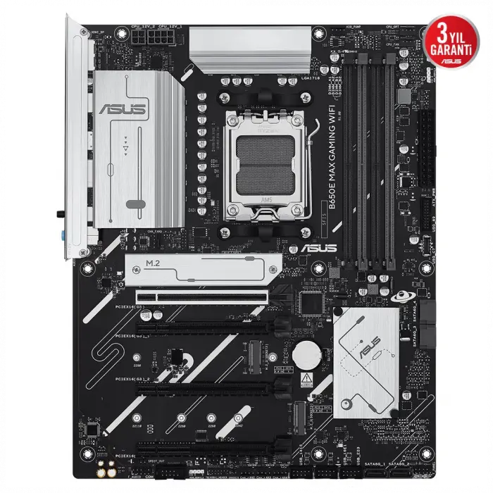 ASUS B650E MAX GAMING WIFI, 4xDDR5, 3xM.2, DP, HDMI, Type-C, Wi-Fi 6E, Bluetooth v5.3, AM5 Soket Gaming Anakart