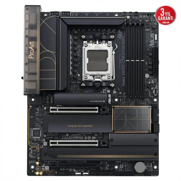ASUS PROART X870E-CREATOR WIFI, 4xDDR5, 4xM.2, HDMI, DP, Type-C, PCIe 5.0, Wi-Fi 7, Bluetooth v5.4, AM5 Soket GAMING Anakart