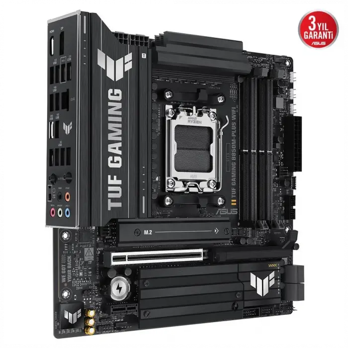 ASUS TUF GAMING B850M-PLUS WIFI, 4xDDR5, 3x M.2, HDMI, DP, Type-C, Wi-Fi 6E, Bluetooth v5.3, AM5 Soket GAMING Anakart