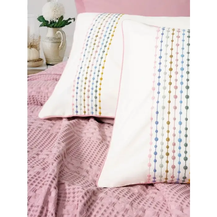 Aura Çift Kişilik Pike Takımı Pebble Pembe