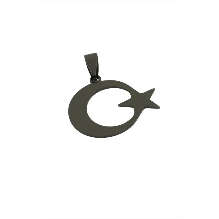 Ay Yıldız Çelik Kolye Ucu 2 cm