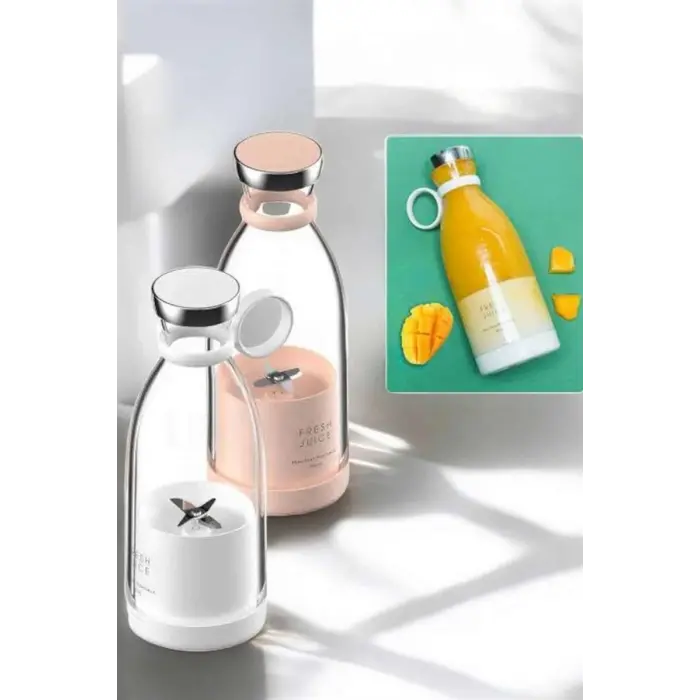 Bardak Blender Smoothie Meyve Sıkacağı Şarjlı Cam Taşınabilir
