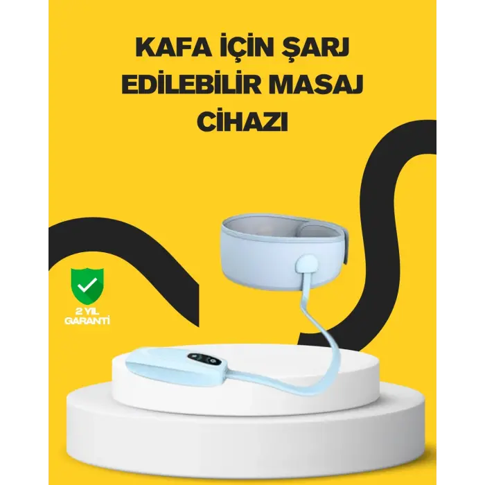 Baş ve Şakak Masaj Aleti Isı Destekli Derin Rahatlama