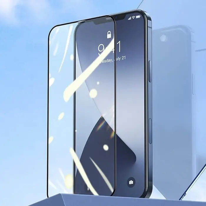 Baseus 0.25MM İPhone 12-12 PRO 6.1 3D Full Tempered Cam Ekran Koruyucu 2adet-(5775)
