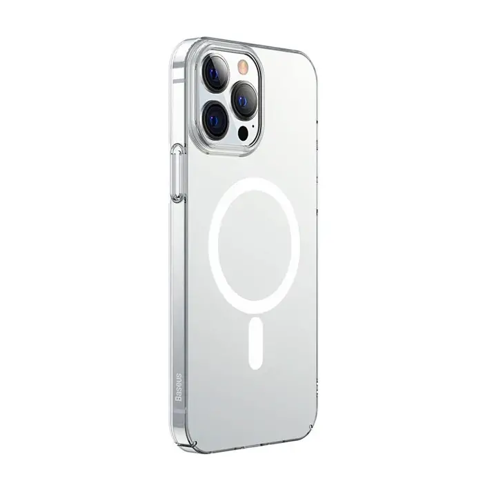 Baseus Crystal iPhone 13 Pro Magsafe Silikon Kılıf + Tempered Ekran Koruyucu Set-(5775)