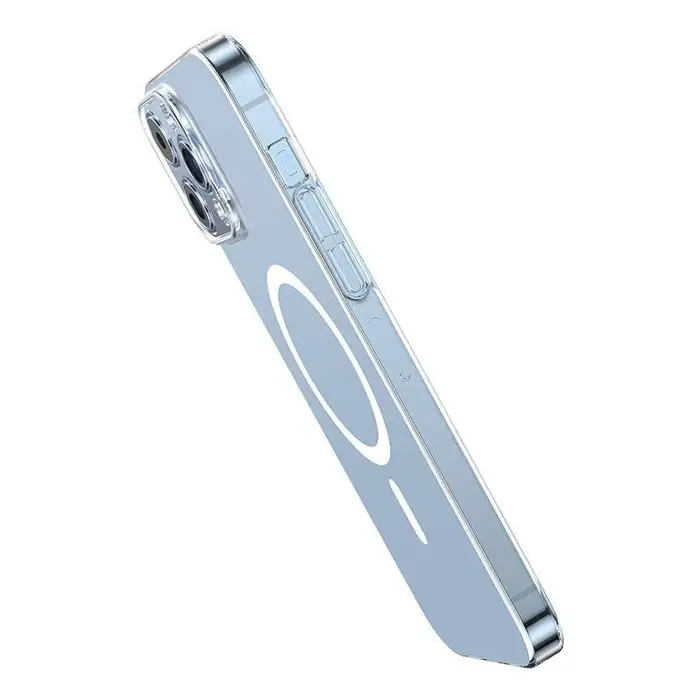 Baseus Crystal iPhone 13 Pro Max 6.7 Magsafe Silikon Kılıf + Tempered Ekran Koruyucu Set-(5775)