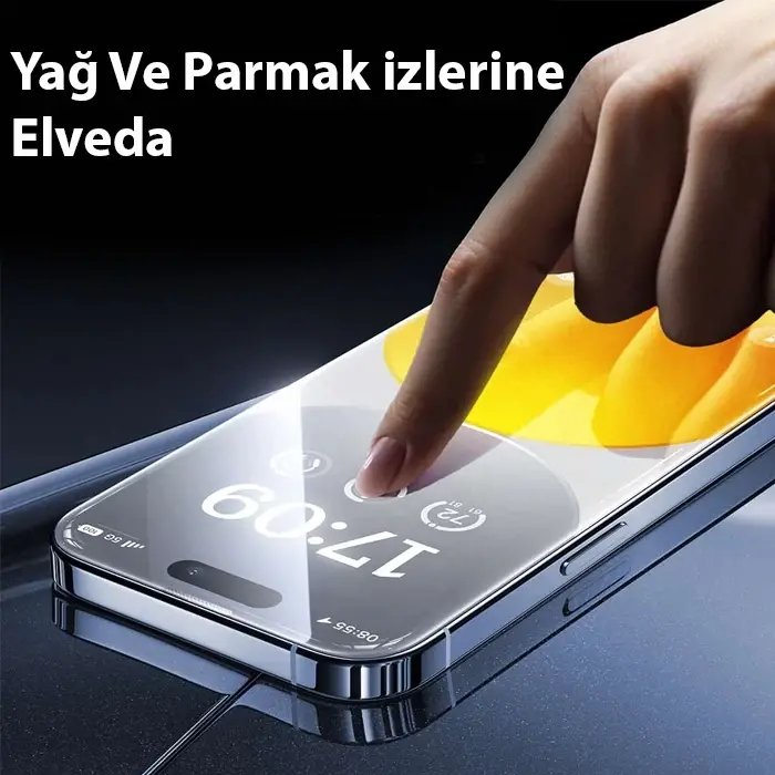 Baseus Crystalline iPhone 15 Pro için Parlama Önleyici Tempered Cam Ekran Koruyucu-(5775)