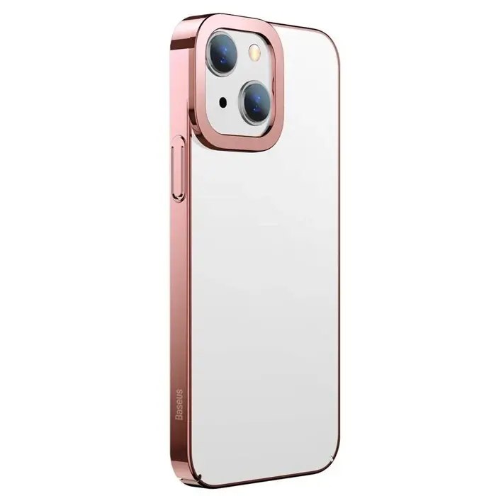 Baseus Glitter iPhone 13 6.1inç Kılıf Renkli Kenar Şeffaf Silikon-(5775)