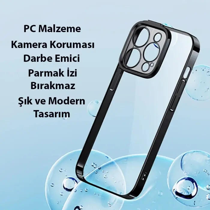 Baseus Glitter iPhone 14 Pro 6.1 Renkli Kenar Silikon Kılıf + Tempered Ekran Koruyucu Set-(5775)