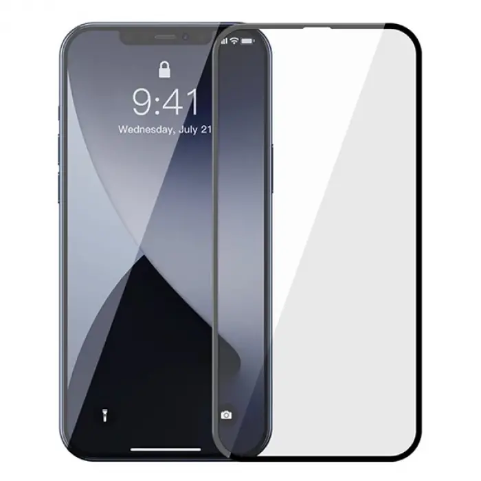 Baseus İPhone 12 Pro Max 6.7  0.3MM 3D Full Tempered Cam Ekran Koruyucu 2Adet Set-(5775)