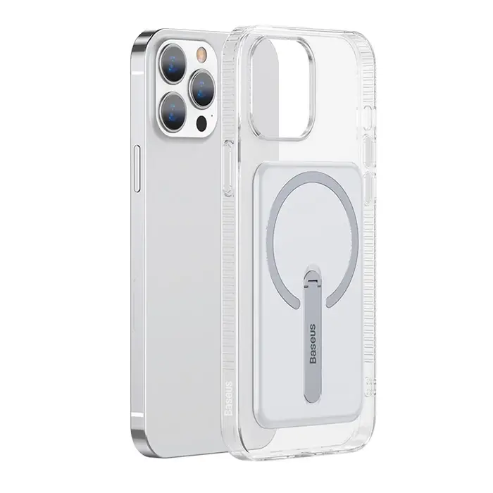 Baseus iPhone 13 Pro 6.1inç Manyetik Magsafe Standlı Silikon Kılıf-(5775)