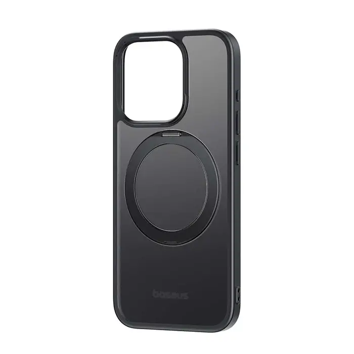 Baseus iPhone 15 Plus SkyRing Serisi Standlı Magsafe Manyetik Kılıf + Tempered Ekran Koruyucu Set-(5775)