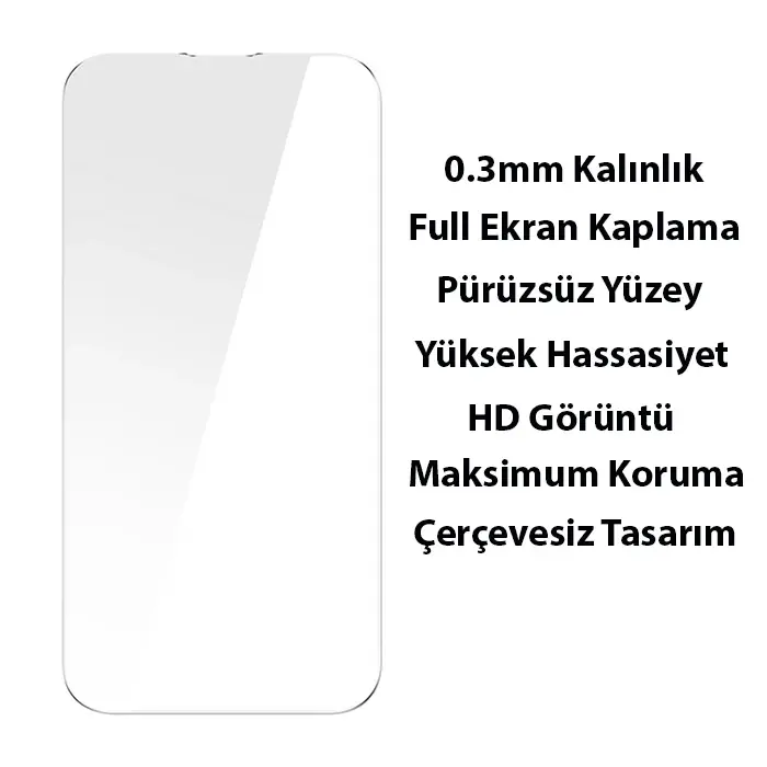Baseus iPhone 15 Pro Max Crystal Serisi Manyetik Magsafe Silikon Kılıf + Tempered Ekran Koruyucu Set-(5775)