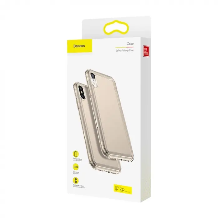 Baseus İPhone Xr 61 Airbags Şeffaf Darbe Emici Slikon Kılıf-(5775)